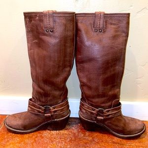 Frye Harness 12R Leather Heeled Boots